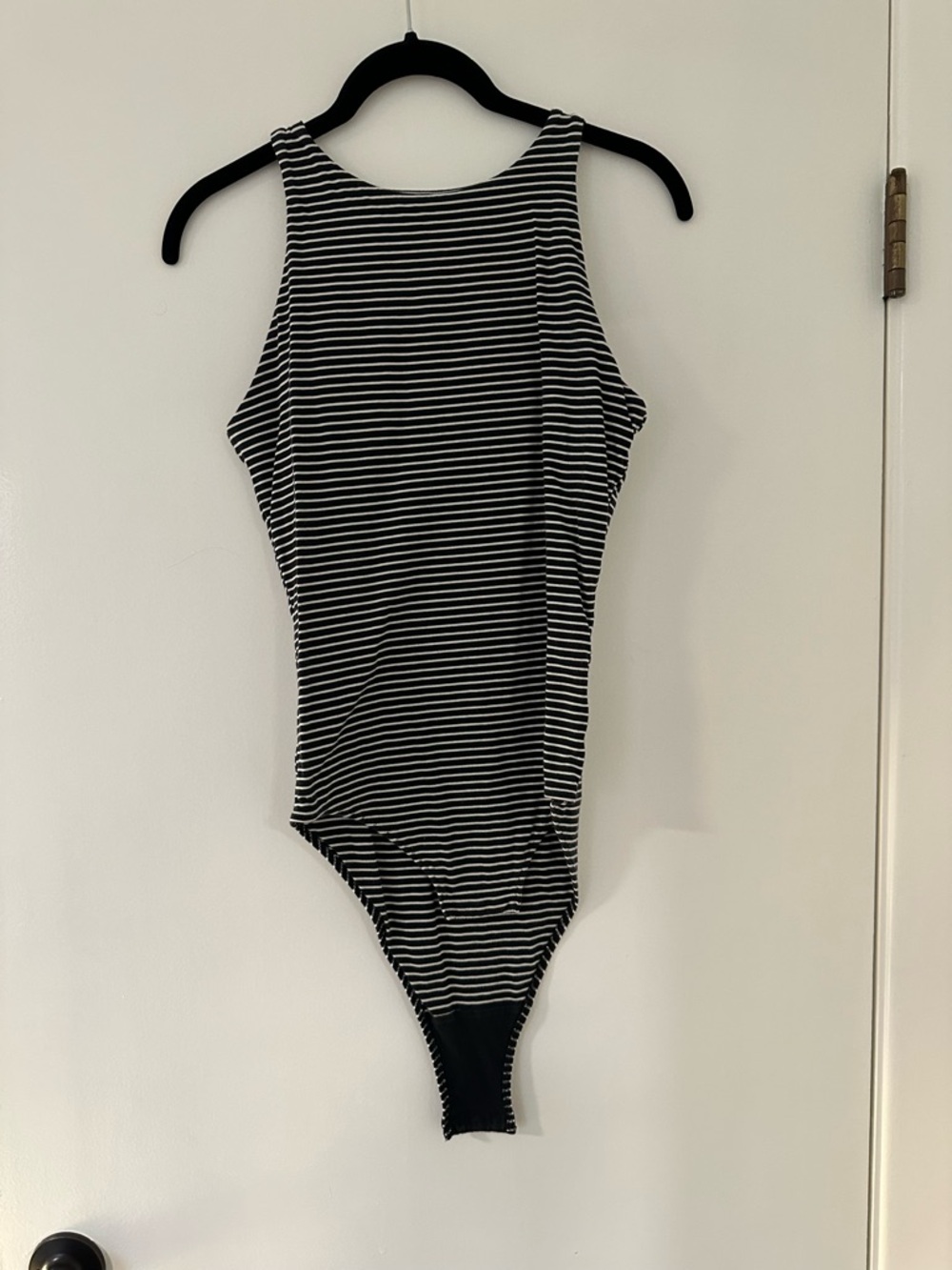 Everlane Black and White Striped Sleeveless Bodysuit